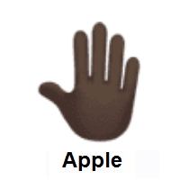 Raised Back of Hand: Dark Skin Tone on Apple iOS