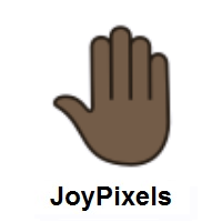 Raised Back of Hand: Dark Skin Tone on JoyPixels