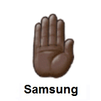 Raised Back of Hand: Dark Skin Tone on Samsung