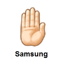 Raised Back of Hand: Light Skin Tone on Samsung