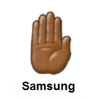 Raised Back of Hand: Medium-Dark Skin Tone on Samsung