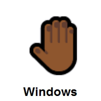Raised Back of Hand: Medium-Dark Skin Tone on Microsoft Windows