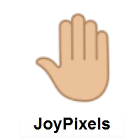 Raised Back of Hand: Medium-Light Skin Tone on JoyPixels