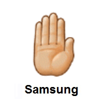 Raised Back of Hand: Medium-Light Skin Tone on Samsung