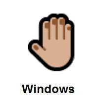 Raised Back of Hand: Medium-Light Skin Tone on Microsoft Windows