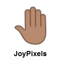 Raised Back of Hand: Medium Skin Tone on JoyPixels