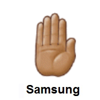 Raised Back of Hand: Medium Skin Tone on Samsung