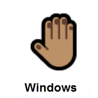 Raised Back of Hand: Medium Skin Tone on Microsoft Windows