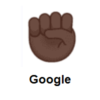 Raised Fist: Dark Skin Tone on Google Android