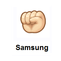 Raised Fist: Light Skin Tone on Samsung