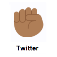 Raised Fist: Medium-Dark Skin Tone on Twitter Twemoji