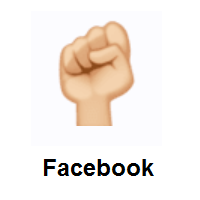 Raised Fist: Medium-Light Skin Tone on Facebook