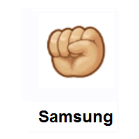 Raised Fist: Medium-Light Skin Tone on Samsung