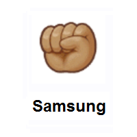 Raised Fist: Medium Skin Tone on Samsung