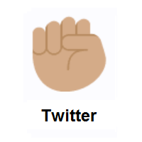Raised Fist: Medium Skin Tone on Twitter Twemoji
