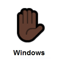 Raised Hand: Dark Skin Tone on Microsoft Windows