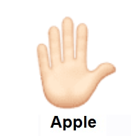 Raised Hand: Light Skin Tone on Apple iOS
