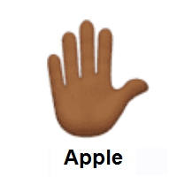 Raised Hand: Medium-Dark Skin Tone on Apple iOS