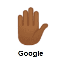 Raised Hand: Medium-Dark Skin Tone on Google Android