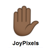Raised Hand: Medium-Dark Skin Tone on JoyPixels