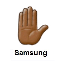 Raised Hand: Medium-Dark Skin Tone on Samsung