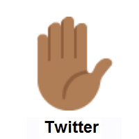 Raised Hand: Medium-Dark Skin Tone on Twitter Twemoji