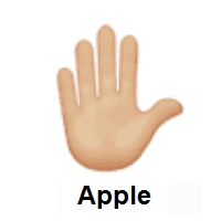 Raised Hand: Medium-Light Skin Tone on Apple iOS