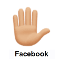 Raised Hand: Medium-Light Skin Tone on Facebook