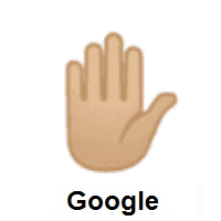 Raised Hand: Medium-Light Skin Tone on Google Android