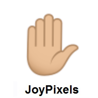 Raised Hand: Medium-Light Skin Tone on JoyPixels