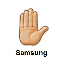 Raised Hand: Medium-Light Skin Tone on Samsung