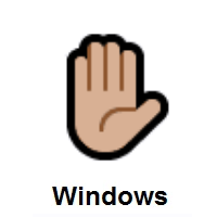 Raised Hand: Medium-Light Skin Tone on Microsoft Windows