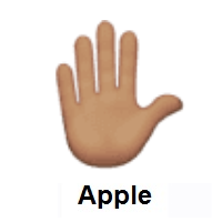 Raised Hand: Medium Skin Tone on Apple iOS
