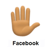 Raised Hand: Medium Skin Tone on Facebook