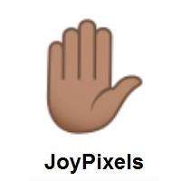 Raised Hand: Medium Skin Tone on JoyPixels