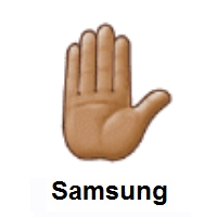 Raised Hand: Medium Skin Tone on Samsung
