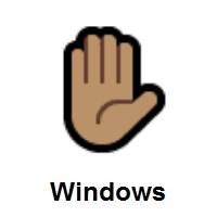 Raised Hand: Medium Skin Tone on Microsoft Windows