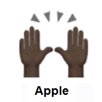 Raising Hands: Dark Skin Tone on Apple iOS