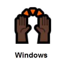 Raising Hands: Dark Skin Tone on Microsoft Windows