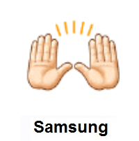 Raising Hands: Light Skin Tone on Samsung