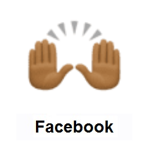 Raising Hands: Medium-Dark Skin Tone on Facebook
