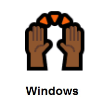 Raising Hands: Medium-Dark Skin Tone on Microsoft Windows