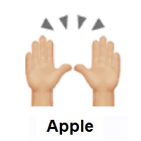 Raising Hands: Medium-Light Skin Tone on Apple iOS