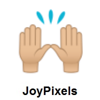 Raising Hands: Medium-Light Skin Tone on JoyPixels