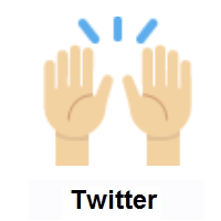 Raising Hands: Medium-Light Skin Tone on Twitter Twemoji