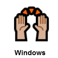 Raising Hands: Medium-Light Skin Tone on Microsoft Windows
