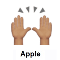 Raising Hands: Medium Skin Tone on Apple iOS