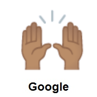 Raising Hands: Medium Skin Tone on Google Android
