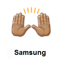 Raising Hands: Medium Skin Tone on Samsung