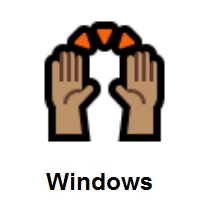 Raising Hands: Medium Skin Tone on Microsoft Windows